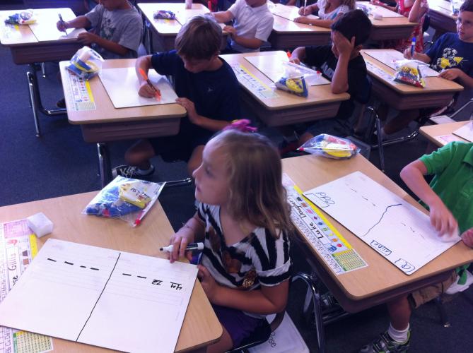 Using our white boards!